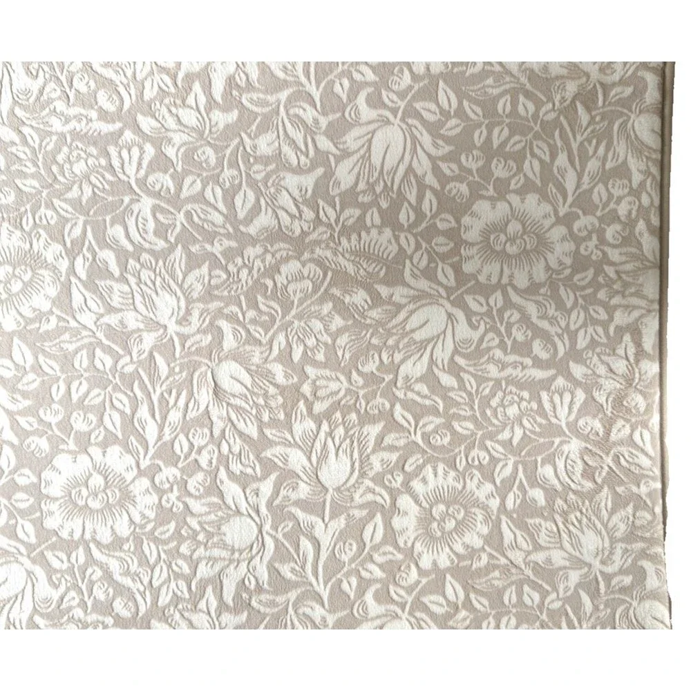 Morris & Co Bathmat Mallow Floral Beige Washable Memory Foam Non-skid